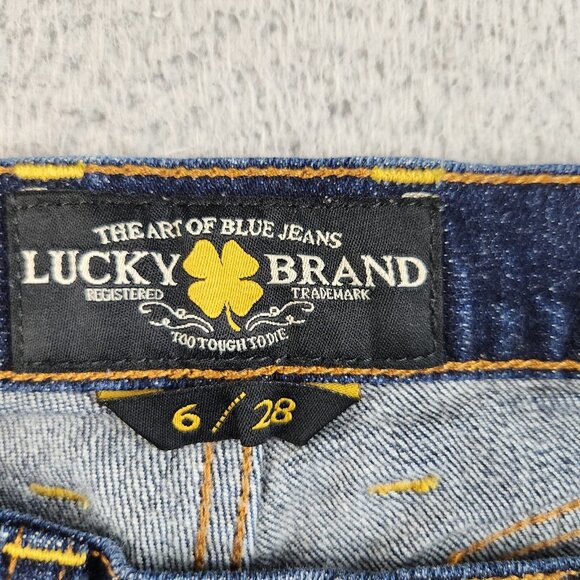 Classic Rider Jeans Womens 6/28 Lucky Brand Straight Leg Mid Rise Cropped Denim - Picture 8 of 11